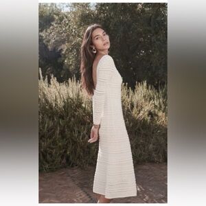 Sezane Maria knit crochet midi dress